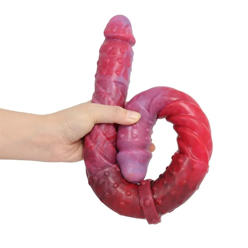 3adfb988b8d94eca 20.5 IN Extra Long Beaded Double Pleasure Dildo - Image 4