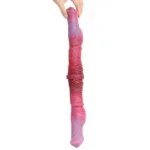 18.5 IN Long Double Ended Knot Dildo Pink/Black - Image 3