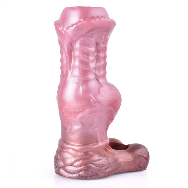 60ac3e094da23b2b 5.9 IN Open Headed Knotted Horse Cock Sleeve - Image 3