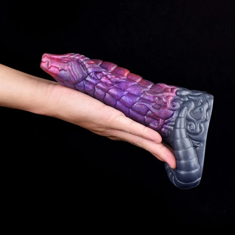 8 IN Purple Dragon Cock Sleeve Silicone Penis Sheath 8 8 IN Purple Dragon Cock Sleeve Silicone Penis Sheath 8