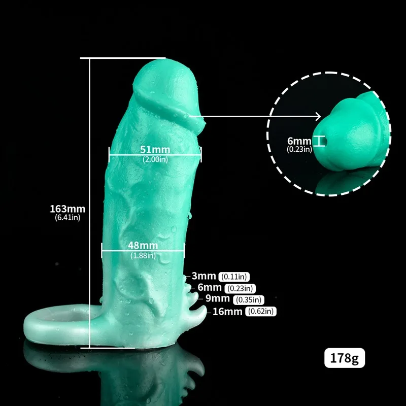 6.4 IN Fantasy Penis Extension Soft Silicone Cock Sheath 2 6.4 IN Fantasy Penis Extension Soft Silicone Cock Sheath 2