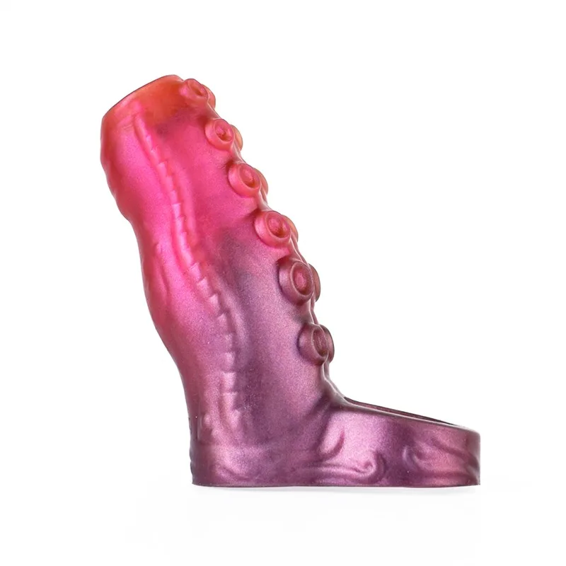 832c6932e4fd173d 3.5/4.7/5.5 IN Open Head Fantasy Silicone Tentacle Penis Sheath - Image 4
