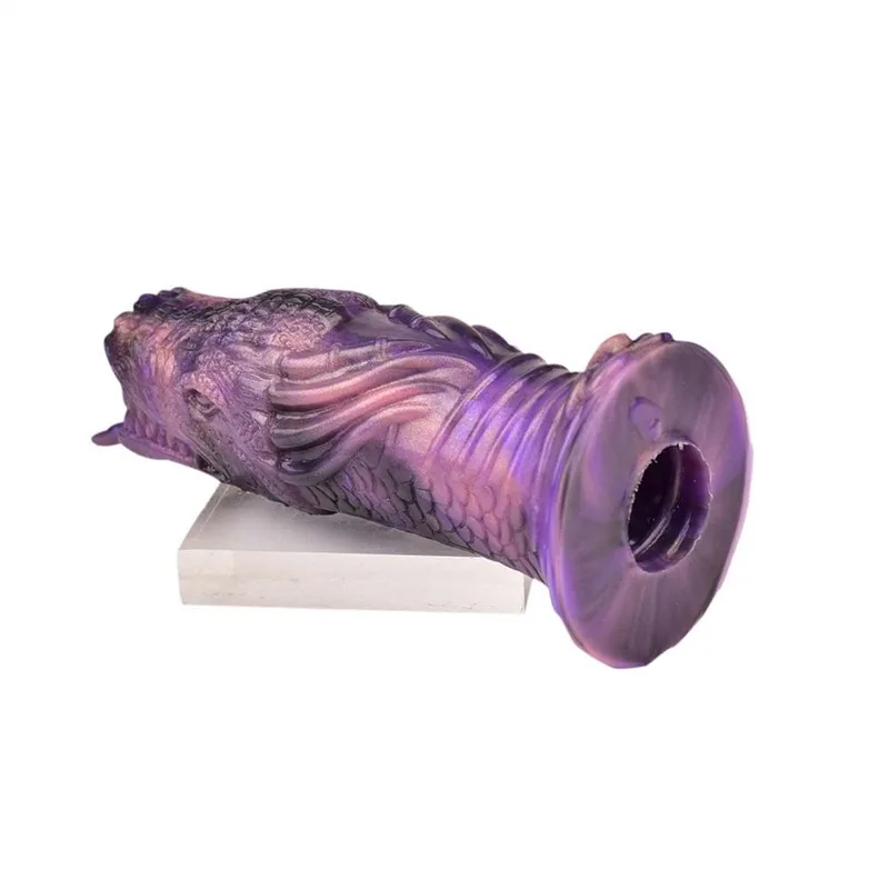 8bf3fb4dee098c30 6.9 IN Silicone Fantasy Dragon Head Penis Sheath - Image 6