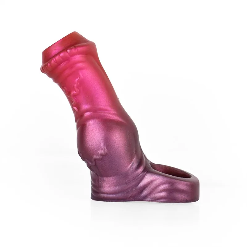 913b8d637831a06d Open Head Horse Penis Sleeve with Knot Soft Silicone Penis Sheath