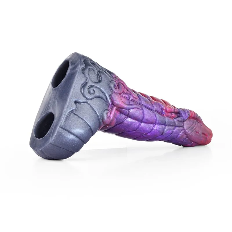 a2778b3ee07eb4f0 8 IN Purple Dragon Cock Sleeve Silicone Penis Sheath - Image 7