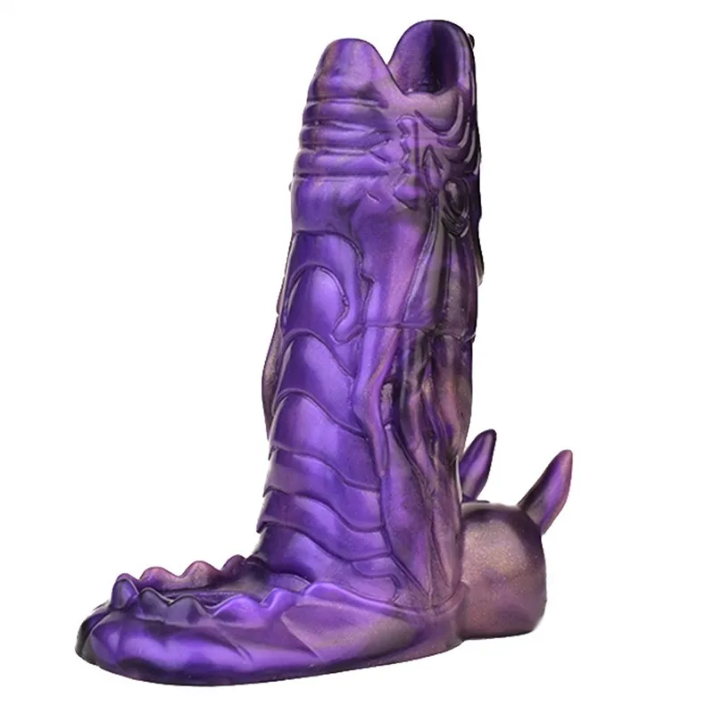 c1deef33e6b6e7bf 5.9 IN Dragon Cock Sleeve Silicone Exotic Penis Extension - Image 4