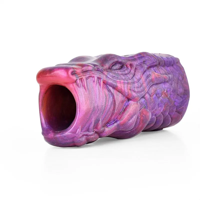 df8779b0e1821c0a 3.3/4.2/4.6 IN Purple Silicone Dragon Head Penis Extension - Image 2