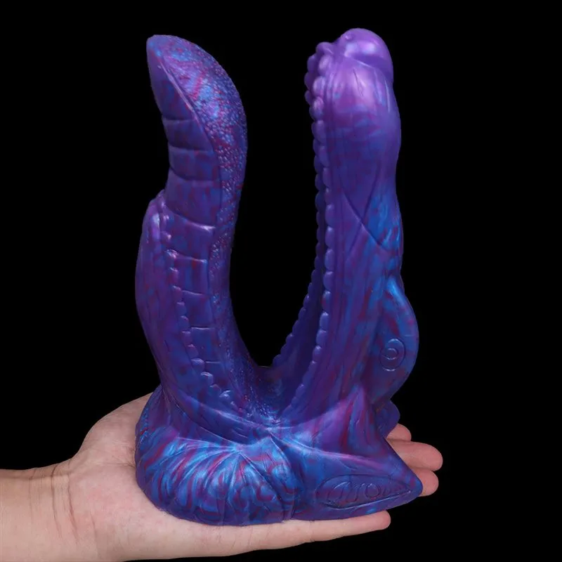 8 IN Purple Alligator Mouth Double Penetration Dildo 2 8 IN Purple Alligator Mouth Double Penetration Dildo 2