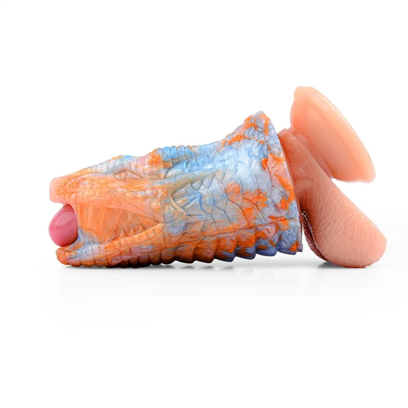 e19a43c6dc57fe44 4.8 IN Dragon Head Penis Sheath Fantasy Cock Sleeve - Image 8