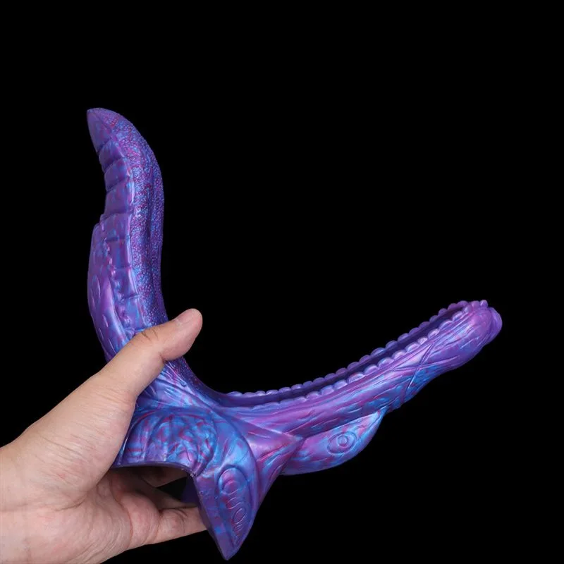 8 IN Purple Alligator Mouth Double Penetration Dildo 5 8 IN Purple Alligator Mouth Double Penetration Dildo 5