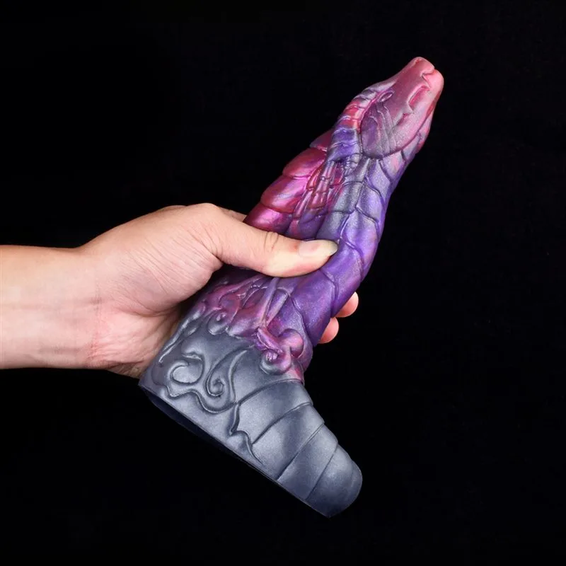 8 IN Purple Dragon Cock Sleeve Silicone Penis Sheath 9 8 IN Purple Dragon Cock Sleeve Silicone Penis Sheath 9