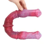 18.5 IN Long Double Ended Knot Dildo Pink/Black - Image 5