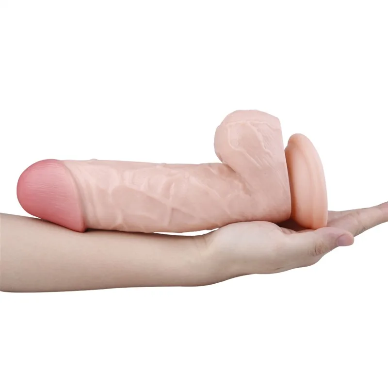 04e76c1459de53de 9 IN Big Thick Realistic PVC Dildo with Balls - Image 6