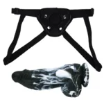 9.5 IN Big Fat Black Dildo Strap On Harness Kit - Image 5