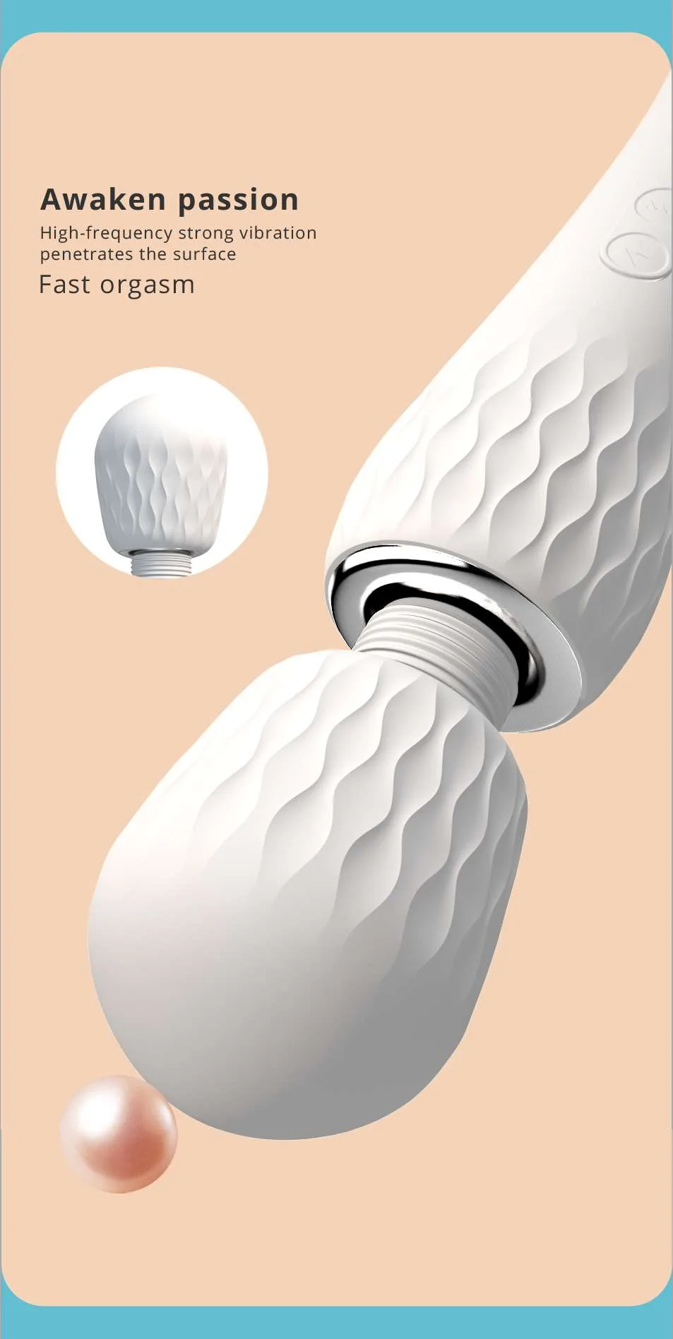 7 Frequencies White Rippled Head Wand Massager 1 7 Frequencies White Rippled Head Wand Massager 1