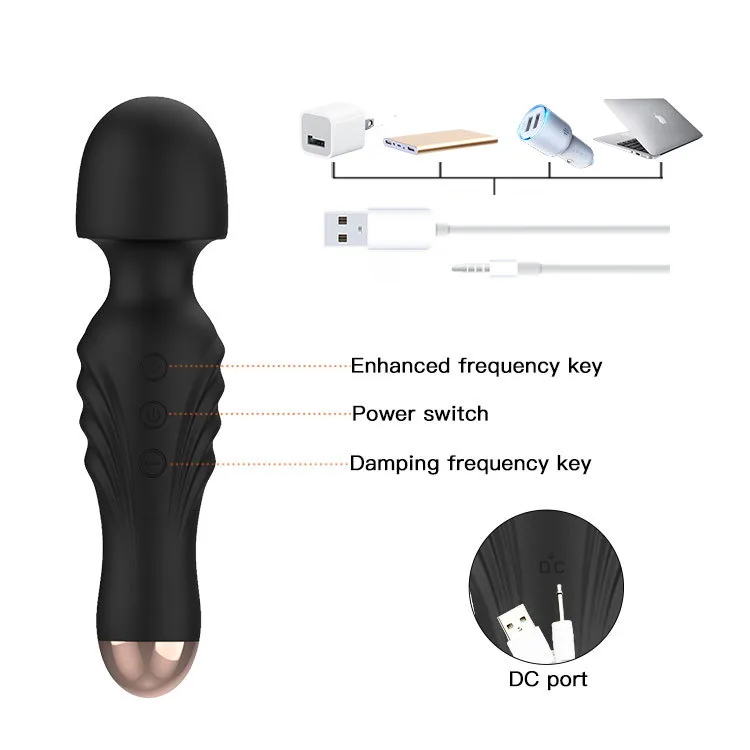 Portable 12 Vibration Silicone Wand Massager 2 Portable 12 Vibration Silicone Wand Massager 2