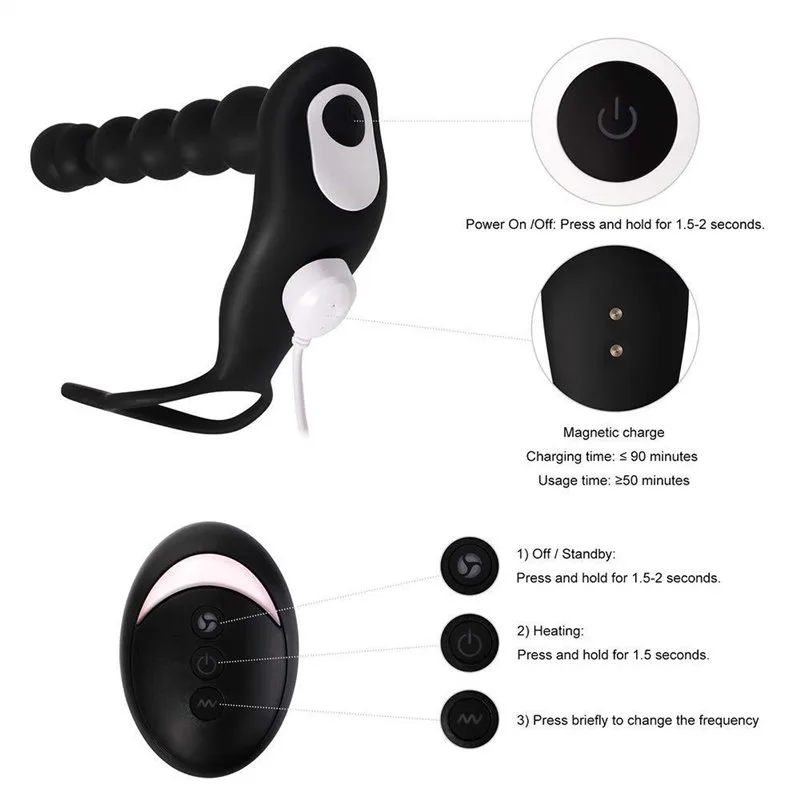 0dfb6dc51fb78f0f Heating Anal Beads Vibrator Male Prostate Massager - Image 4