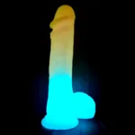 8 IN Glow-In-The-Dark Realistic Dildo with Balls - Image 5