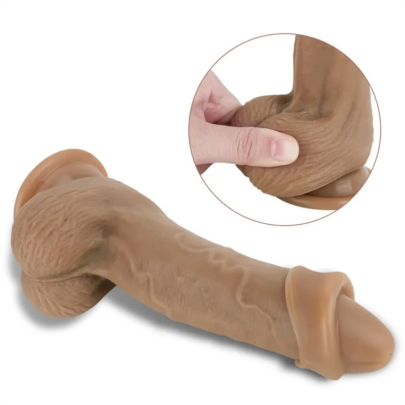 1378c98d0bafb2a3 8 IN Life Size Silicone Uncut Dildo with Strap On Harness - Image 9