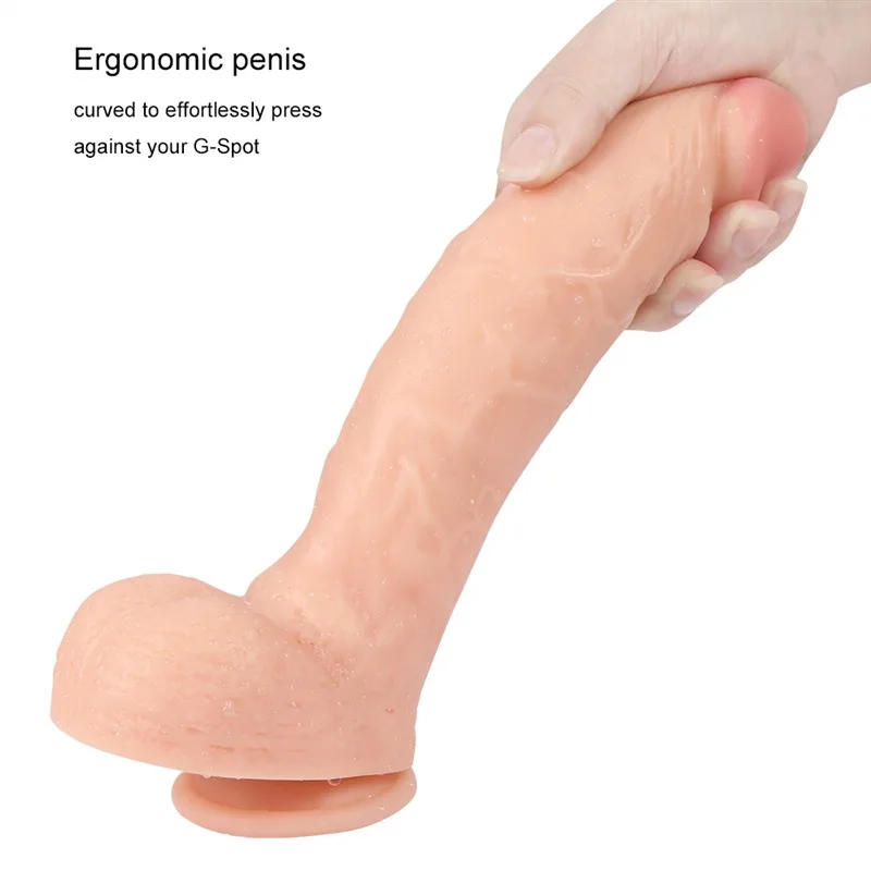 1490568265a8af13 9.5 IN Big Fat Realistic PVC Dildo Ergonomic Penis - Image 5