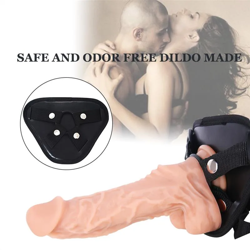 8 IN Soft Silicone Dildo Strap On Harness Set 3 8 IN Soft Silicone Dildo Strap On Harness Set 3
