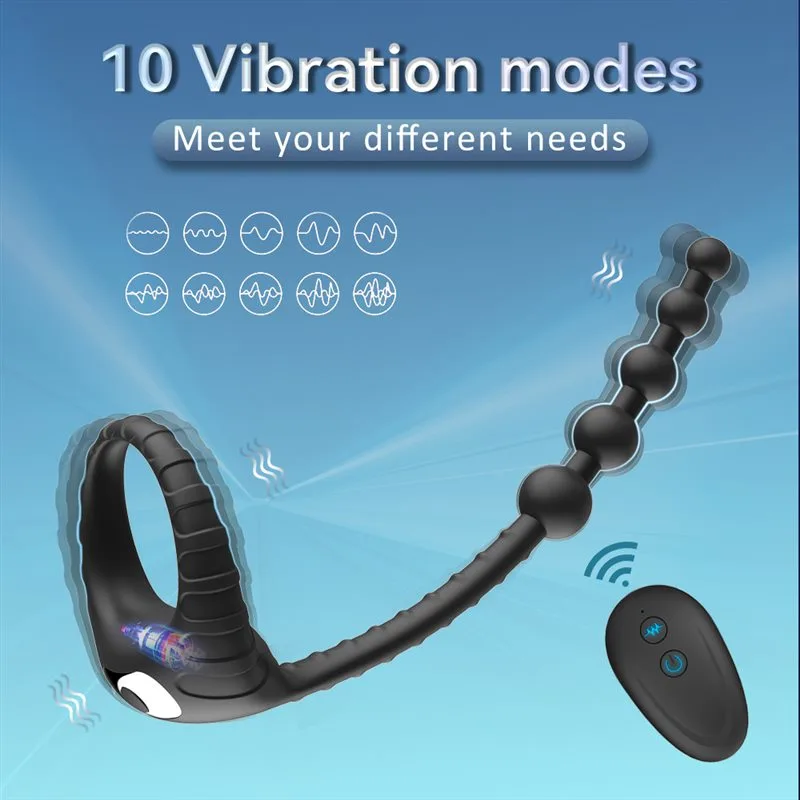 Rechargeable Soft Male Penis Ring Anal Beads Vibrator 1 Rechargeable Soft Male Penis Ring Anal Beads Vibrator 1