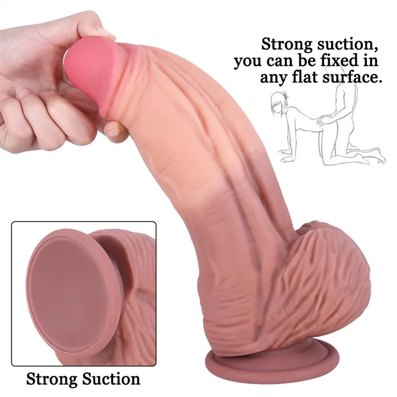 9.5 IN Large Thick Silicone Dildo Strap On Harness Set 5 9.5 IN Large Thick Silicone Dildo Strap On Harness Set 5