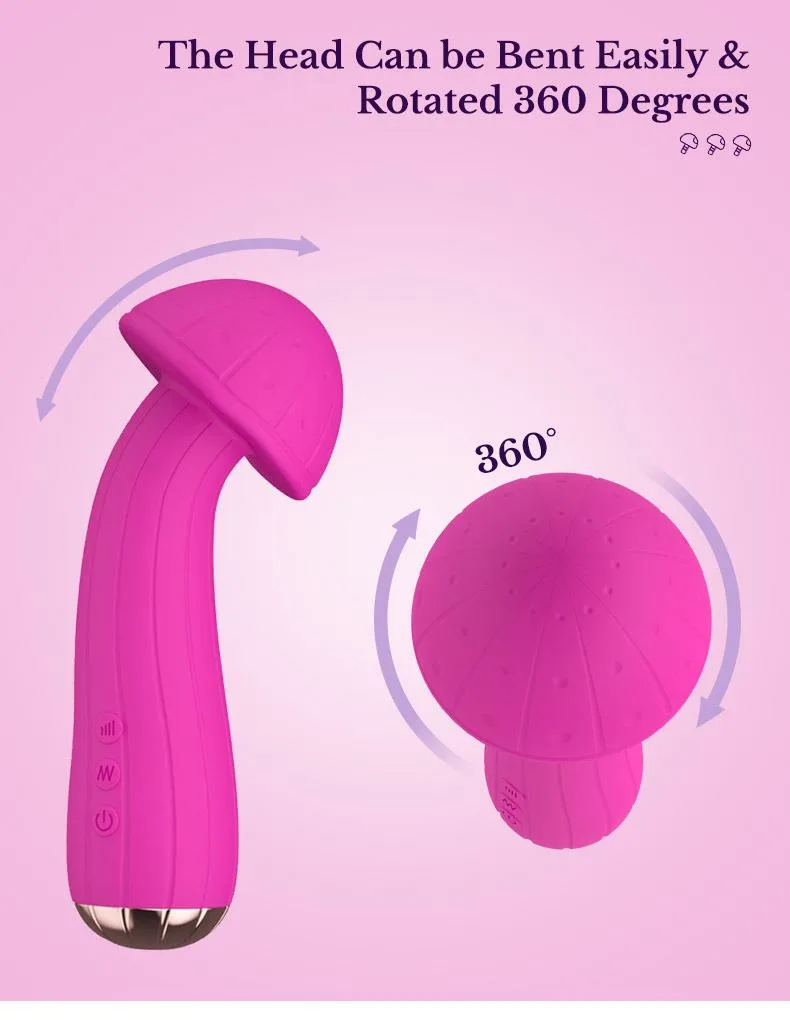 Flexible Mushroom Shaped Multi-speed Wand Vibrator 3 Flexible Mushroom Shaped Multi-speed Wand Vibrator 3