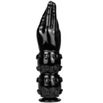 10/12 IN Huge Black PVC Fist Anal Dildo Butt Plug - Image 3