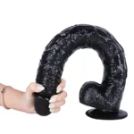 17 IN Extra Long Black PVC Dildo Strap On Kits - Image 10