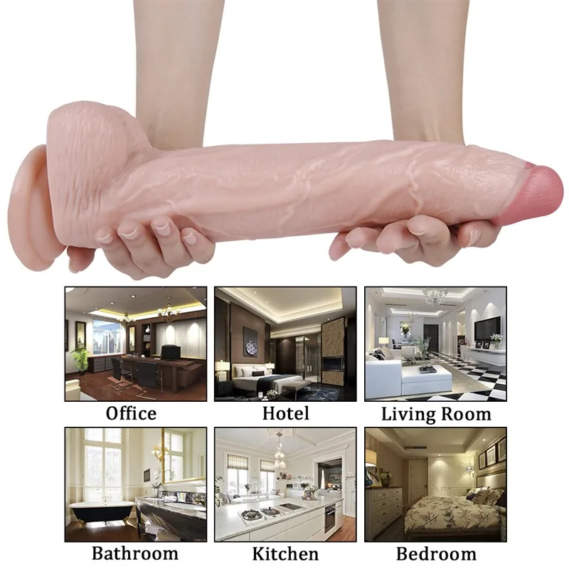 13 IN Thick Realistic PVC Dildo with Tapered Tip 6 13 IN Thick Realistic PVC Dildo with Tapered Tip 6