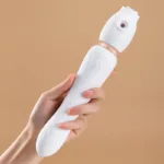 White Warming Tongue Licking Sucking and Swing Vibrator - Image 4