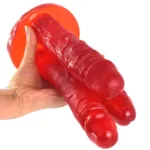 9 IN Suction Cup Triple Heads PVC Dildo - Image 4
