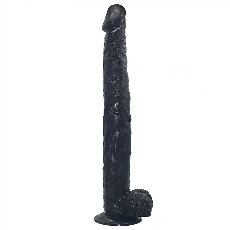 2480080782d5ad43 15.5 Inch Long Slim PVC Suction Cup Dildo