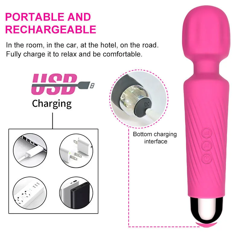 Portable Wand Vibrating Massager for Adults 3 Portable Wand Vibrating Massager for Adults 3