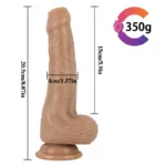 8 IN Life Size Silicone Uncut Dildo with Strap On Harness - Image 11