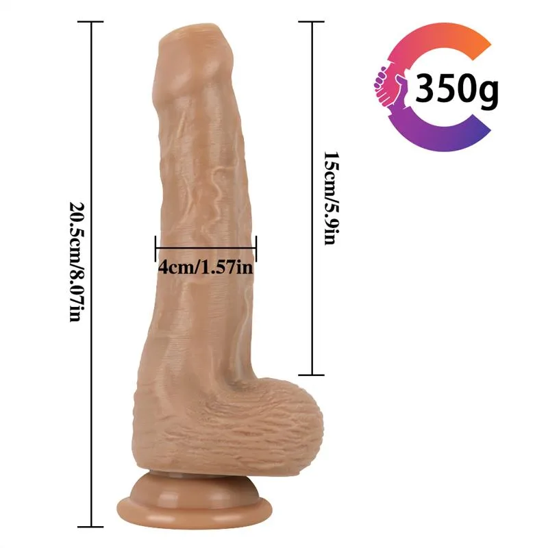 29fcc58558646dab-1 8 IN Life Size Silicone Uncut Dildo with Strap On Harness - Image 11