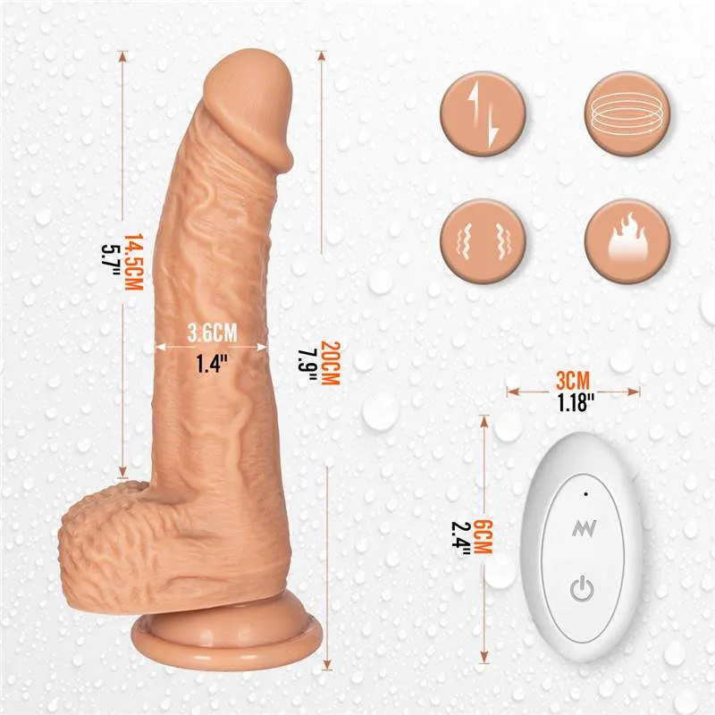 2b1e24211f6418fc-1 7.5/7.9/8.7 IN Remote Control Vibrating Thrusting Rotating Silicone Dildo - Image 3