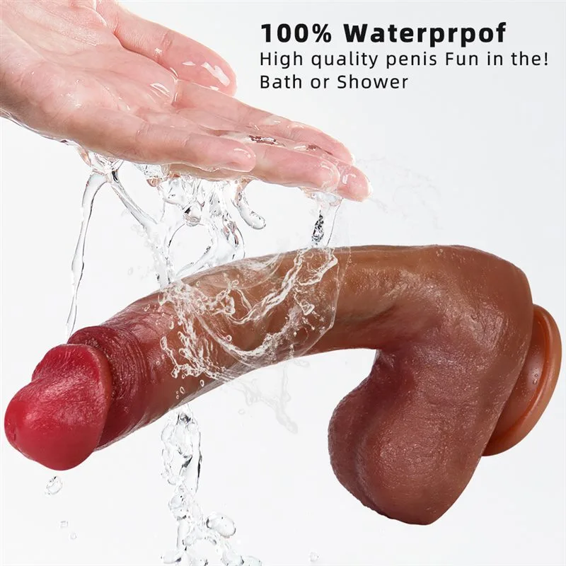 10 IN Large Real Skin Soft Silicone Dildo 7 10 IN Large Real Skin Soft Silicone Dildo 7