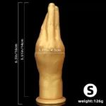 6/8.5 /11 IN Gold Silicone Palm Dildo Realistic Hand Anal Plug - Image 3