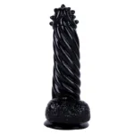 8 IN Black Spiked Head PVC Dildo Strap On Set - Image 7
