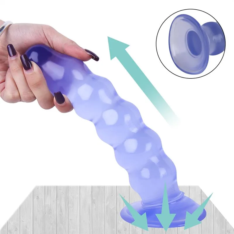 9 IN Beaded PVC Dildo Strap On Harness Set 11 9 IN Beaded PVC Dildo Strap On Harness Set 11