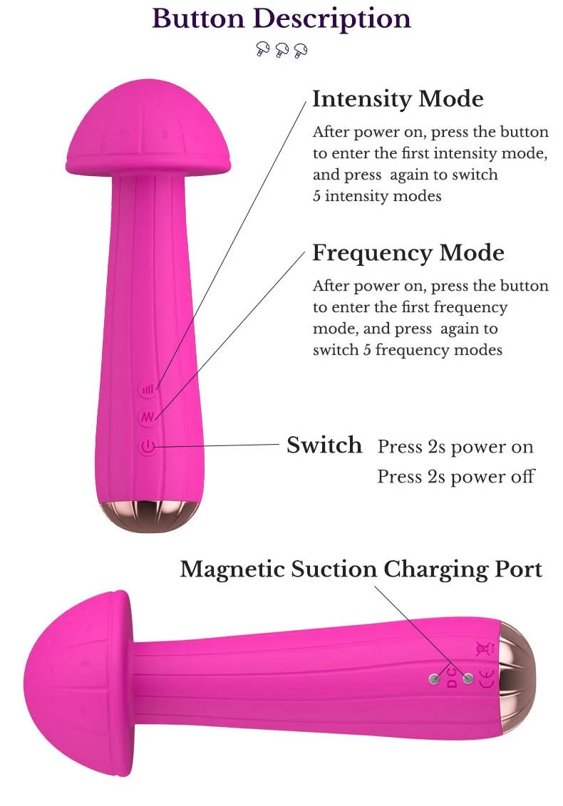 Flexible Mushroom Shaped Multi-speed Wand Vibrator 8 Flexible Mushroom Shaped Multi-speed Wand Vibrator 8