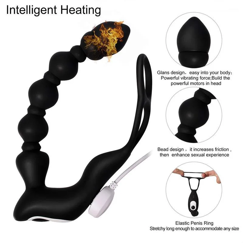 Heating Anal Beads Vibrator Male Prostate Massager 2 Heating Anal Beads Vibrator Male Prostate Massager 2