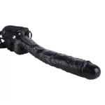 17 IN Extra Long Black PVC Dildo Strap On Kits - Image 4