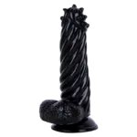 8 IN Black Spiked Head PVC Dildo Strap On Set - Image 6