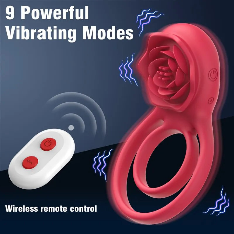 42976edde3969977 Remote Control Rose Vibrating Cock Ring - Image 3