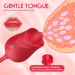 Rose Tongue Licking Toy with Thrusting Bullet Vibrator - Image 5