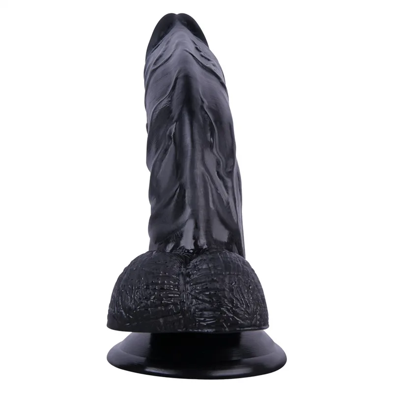 4b41b71c8a89a009 9 IN Black Realistic PVC Vagina Dildo - Image 5