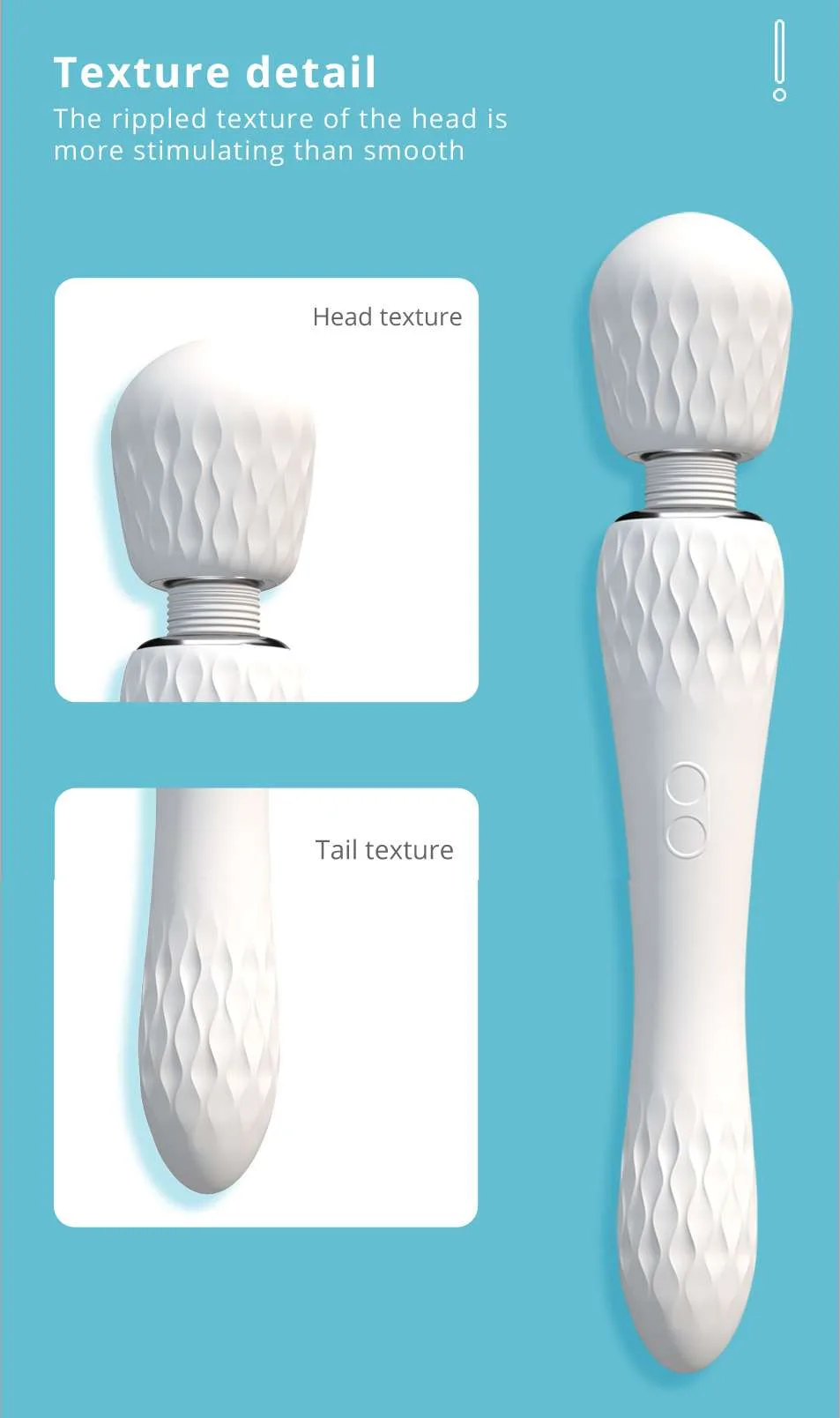 7 Frequencies White Rippled Head Wand Massager 4 7 Frequencies White Rippled Head Wand Massager 4